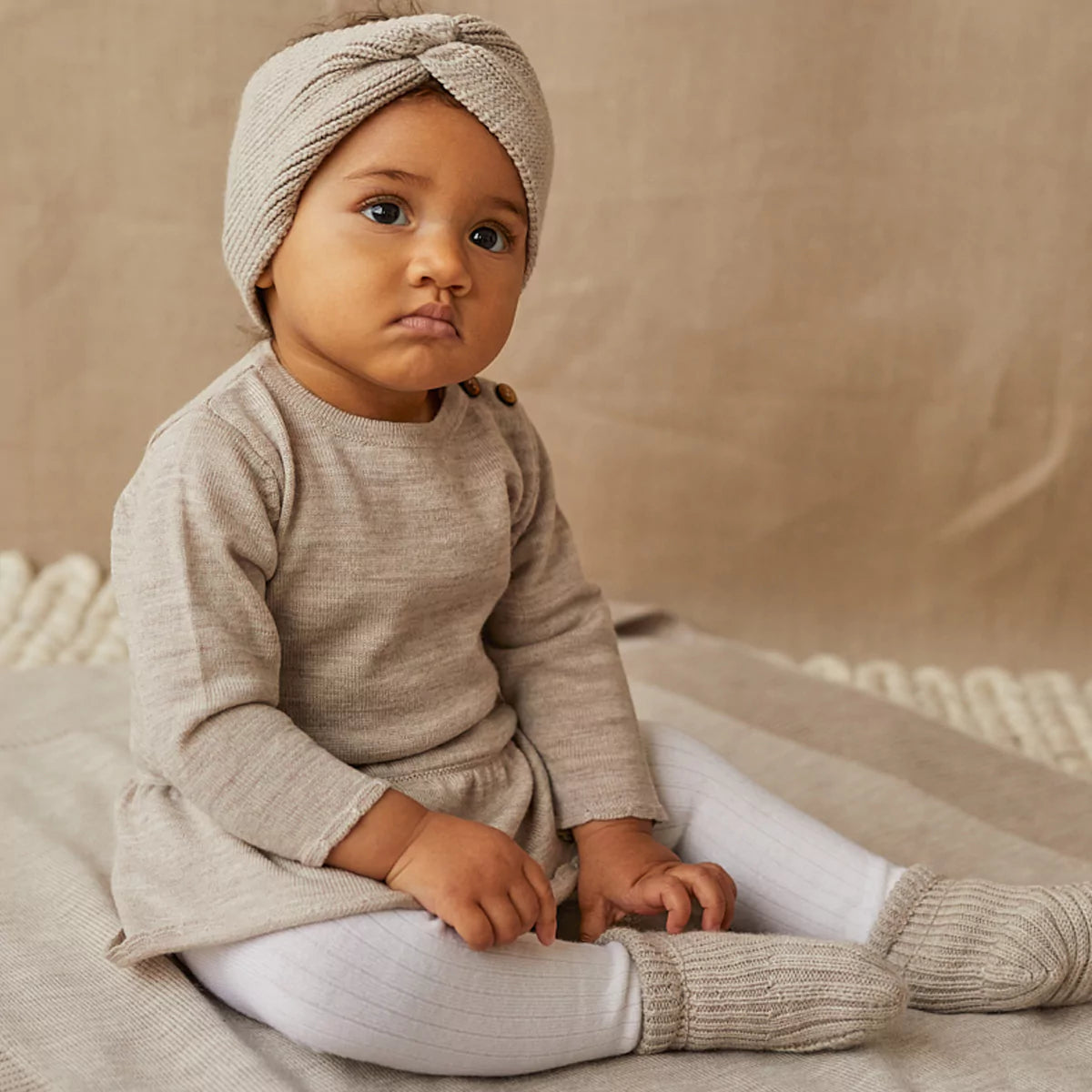 Lillelam romperkjole baby natur - Lys beige