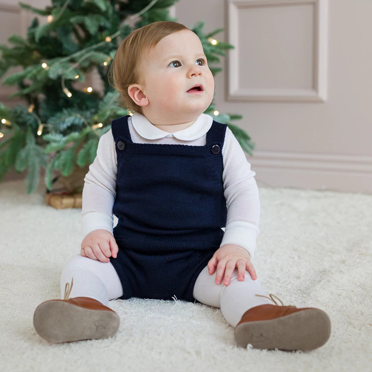 Lillelam romper m/lommer - Marine